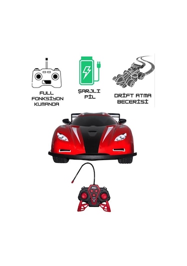 Ctoys Competition King 27 Mhz Full Fonksiyonlu Uzaktan Kumandalı Yarış Arabası Yq071 7a