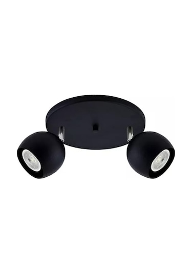 Mylights İkili Led Spot Led Avize Hareketli Başlık Panasonıc Ampullu Gun Işığı Ampullu Siyah