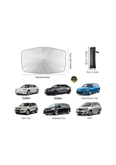 Mercedes S Serisi W223 2021-2022-2023-2024-2025 Bükülen Saplı Oto Güneşlik Şemsiye