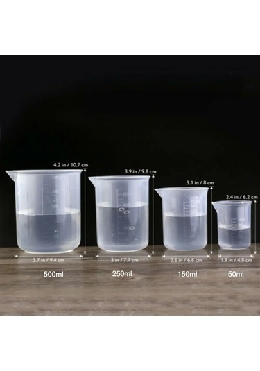 Plastik Şeffaf Ölçüm Fincan Laboratuvar Beher Dekantör Şişe Ağzı Şeffaf