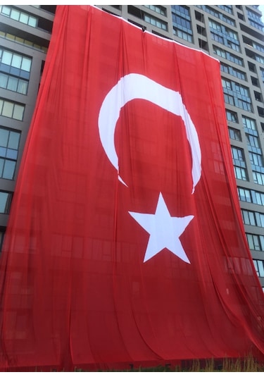 4X6 Metre En Alpaka Aplike Kumaş Türk Bayrağı