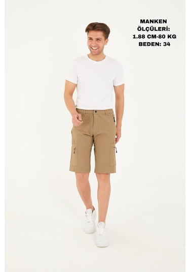 Camp Scoutland Camp715 Outdoor Tactical Su İticili Yazlık Erkek Taktik Şort Bej