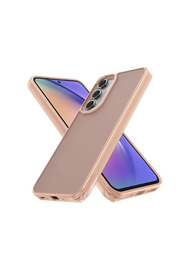 Samsung Galaxy Uyumlu A14 Kılıf Elegant Seri Silikon Kapak Pudra