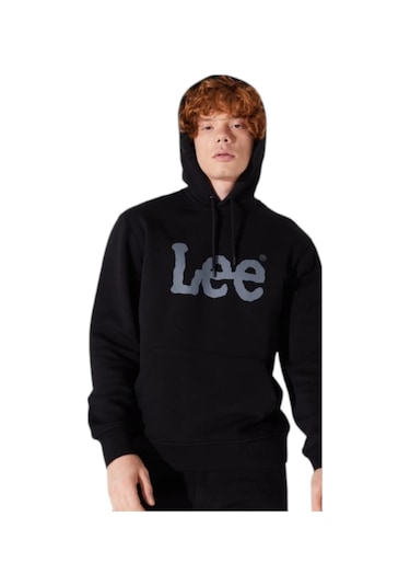 Lee Cooper Normal Kesim %100 Pamuk Kapüşonlu Sweatshirt Sİyah