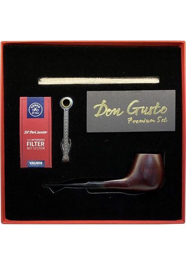 Atomic German 9Mm Gül Ağacı Pipo Seti Düz Vişne Bordo