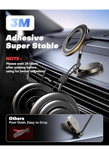 Metal Katlanır Magsafe Mıknatıslı 360 Dönen Araç Telefon Tutucu