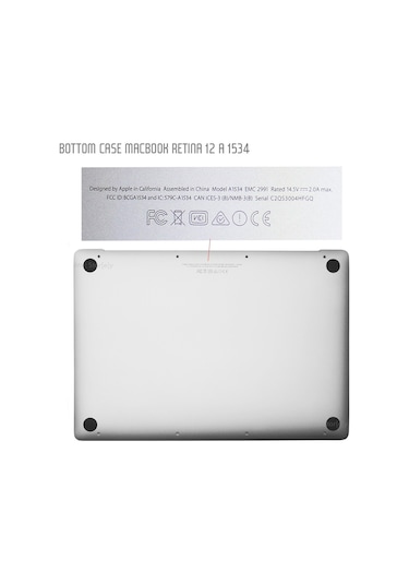 Apple Uyumlu MacBook İle 12inc A1534 Alt Kapak Bottom Case 2015/2016