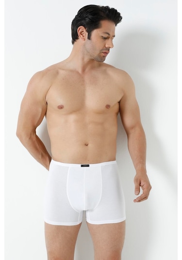 Arma Yıldız Erkek Bambu Boxer Beyaz İnce Bel Lastikli 5'li Paket-beyaz