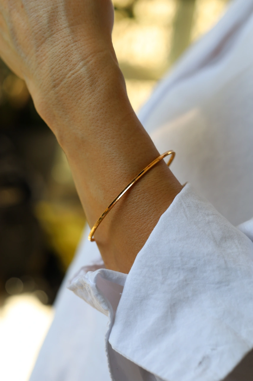 10 Gram 22 Ayar Altın Yatırımlık Işıltılı Ajda Bilezik İşçiliksiz Blzk220005