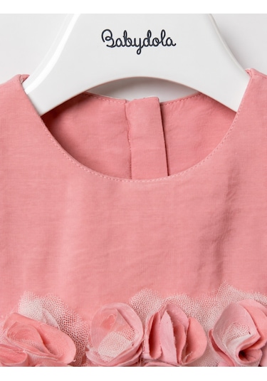 Babyhola Pileli Bayramlık Kız Bebek Tulum 12825 Pembe