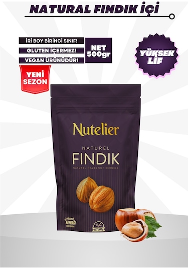 Nutelier Naturel Çiğ Iç Fındık 500 G