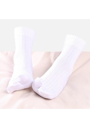 Suntek Elastik Pamuk Tabi Çorap 2 Parmaklı Parmak Arası Terlik Beyaz