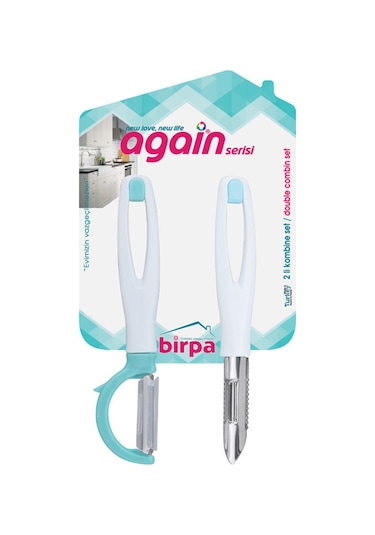 Again Hilal Sebze Soyacağı & Elma Oyacağı Seti Beyaz