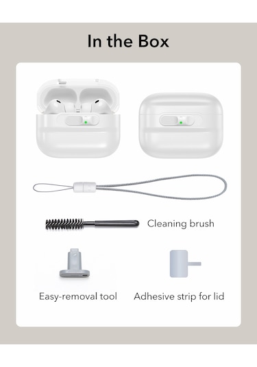 Apple AirPods Uyumlu Pro 3 2025 Pulse Flicklock Manyetik Kılıf Beyaz