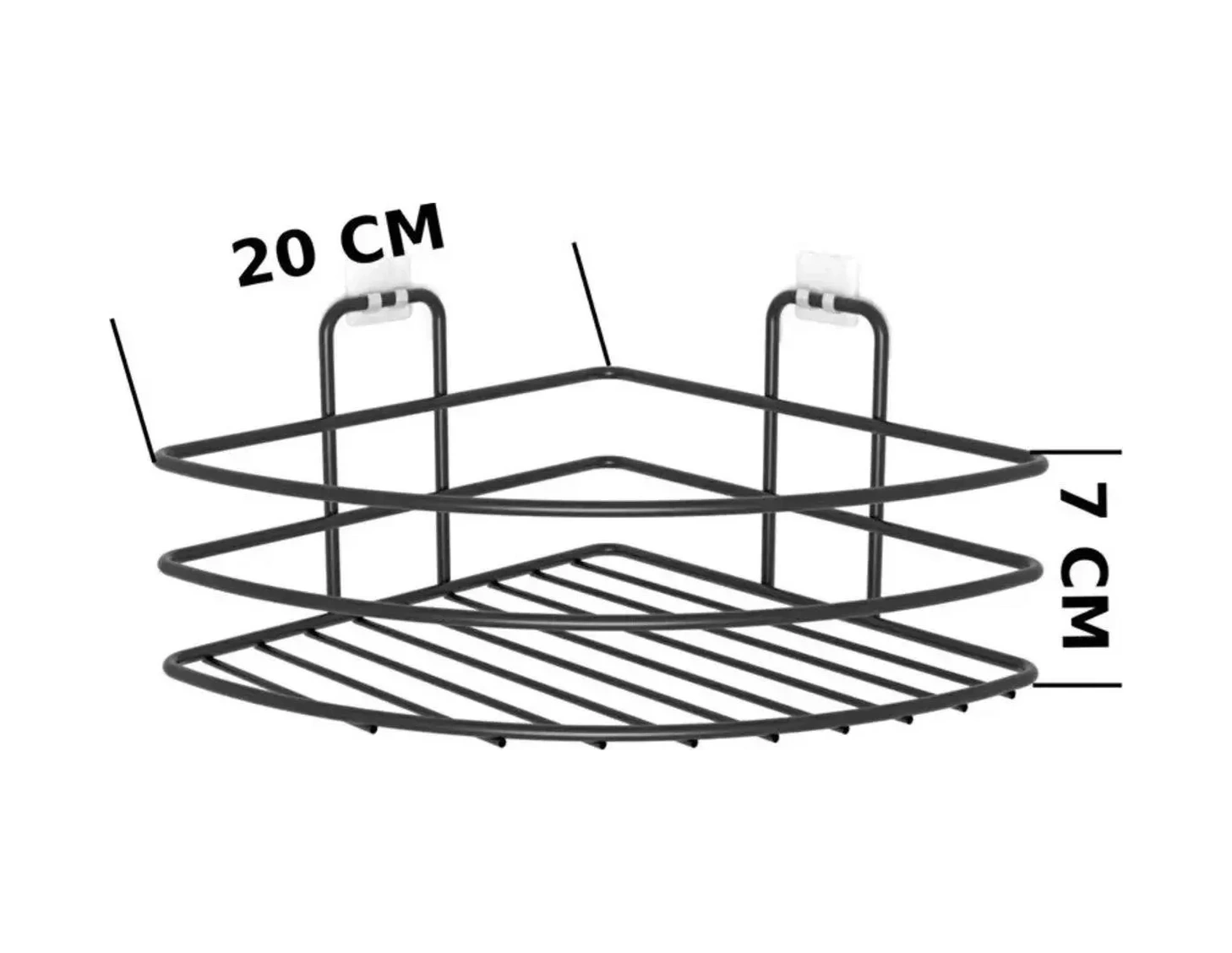 Kendiliğinden Yapışkanlı Montaj Gerektirmeyen Tek Katlı Banyo Askı Köşe Şampuanlık Siyah Kahverengi
