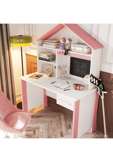 Meltem Kids Cozy Pembe Çocuk Odası Çalışma Masası Pembe