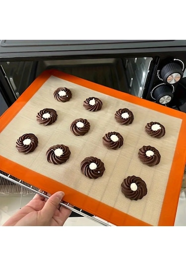 Yapışmaz Silikon Pişirme Matı 30x40 Cm, Isıya Dayanıklı Hamur Açma Ve Pişirme Halısı Diğer