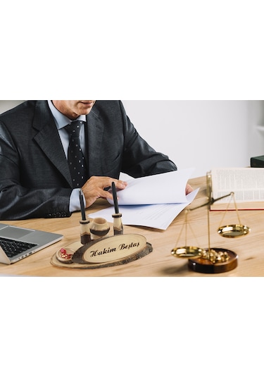 Masa Üstü İsimlik Ahşap Masa Üstü Kalemlik - M756