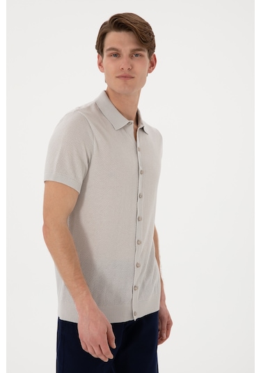 U.S. Polo Assn. Erkek Regular Fit Açık Gri Düğmeli Triko Tişört 50306455-VR001 U.S. Polo Assn. Erkek Regular Fit Açık Gri Düğmeli Triko Tişört 50306455-VR001