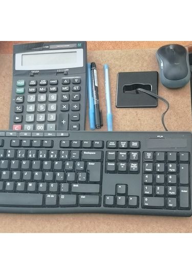 Adilon Masaüstü Kablo Kanalı Deliği Kapağı, Kare, Siyah 6 Cm