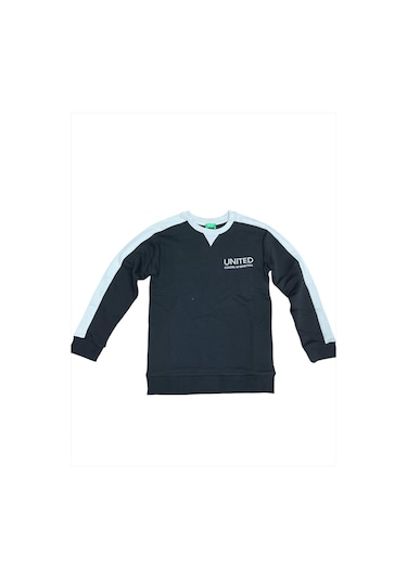 Bnt-b21606 Benetton Sweatshirt Erkek Çocuk Siyah Sweatshirt Siyah Siyah