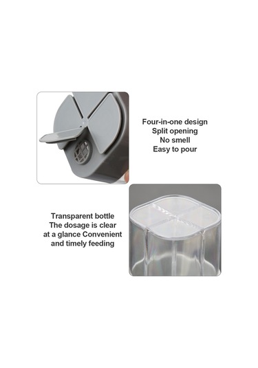 Tcherchi Şeffaf Kapaklı Dış Mekan 4'ü 1 Arada Kamp Baharat Kavanozu Gri