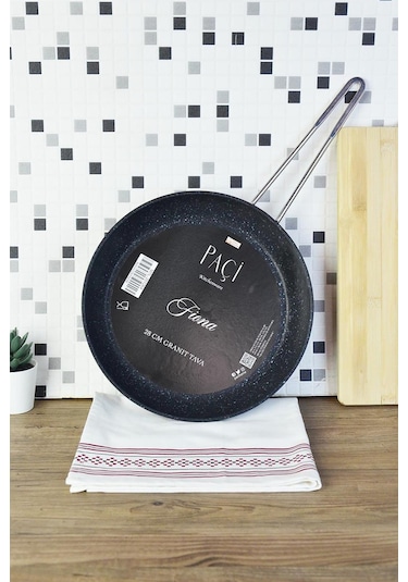 Nishev Krep Tavası Granit Ezme Mat Siyah 28 Cm