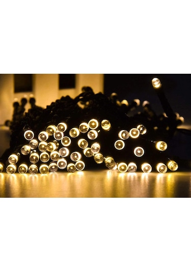 10 Metre 100 Led Boncuk Lamba Gün Işığı Siyah Kablo 10 M