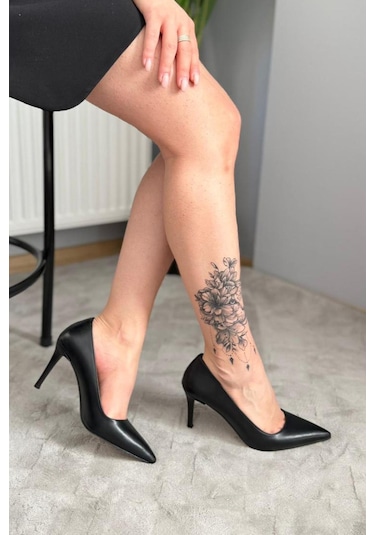 Preshley Kadın Adel Siyah Cilt İnce Topuklu Stiletto Siyah