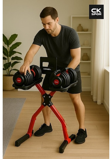 Dambıl Standı Kırmızı Ev Spor Ve Ağırlık Dambıl Rafı