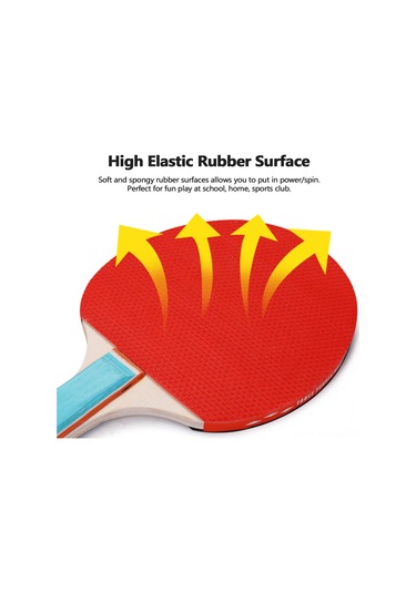 Ranyeek 2 Oyuncu Ping Pong Seti: 2 Adet Ahşap + Kauçuk Raket Ve 3 Top, Renkli Saplı Spor Eşyası