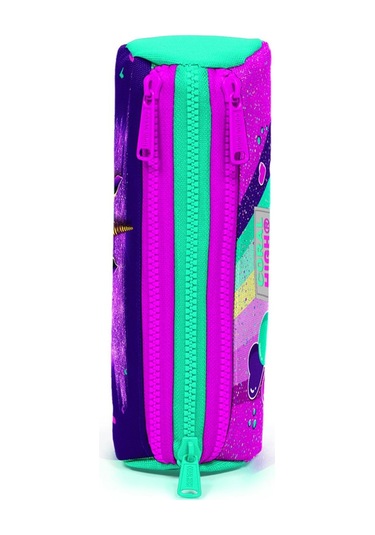 Coral High Kids Pembe Su Yeşili Unicorn Desenli Üç Bölmeli Kalem Çantası 22058