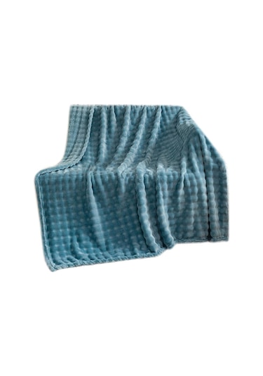 70x100cm Tek Katlı Flanel Battaniye Basit Kalınlaştırılmış Kanepe Örtüsü Yeni Yatak Örtüsü Mavi