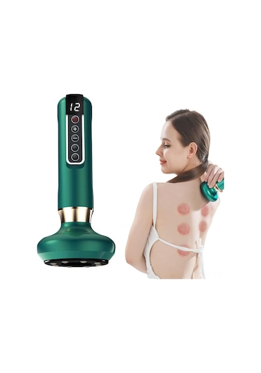 Geeksen 12 Hız Şarjlı El Tipi Vakumlu Masaj Aleti - Derin Kas Rahatlatma Yeşil