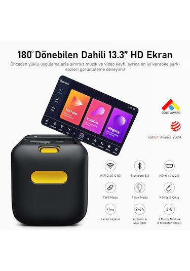 Ikarao Break X1 460 W 13.3" Karaoke Bluetooth 5.3 Hoparlör Seti
