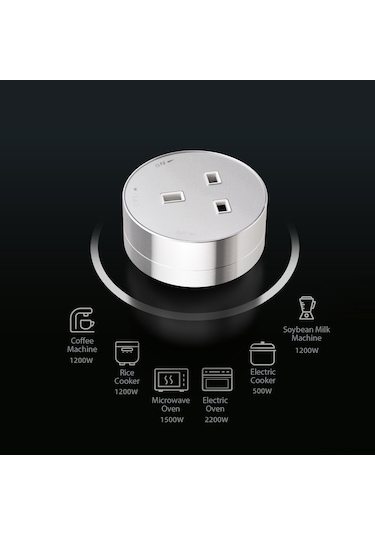 Geeroyoo Çoklu Usb Bağlantılı, 16a Avrupa Stili Kare Gri Elektrik Rayı Adaptörü