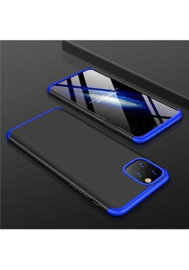 Apple Uyumlu iPhone 11 Pro Kılıf Zore Ays Kapak Siyah-Mavi