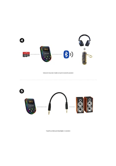 Bluetooth / Tf & Aux - Fm Transmitter Mp3 Player
