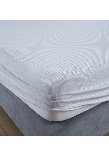 Fitted Full Kenar Su Sıvı Geçirmez Yatak Koruyucu Alez 100x200 / 120x200 / 160x200 / 180x200 Cm Beyaz