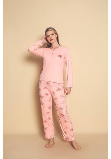 Yüksek Kalite Bambu İnterlok Kadın Pijama Takımı P5046 SOMON