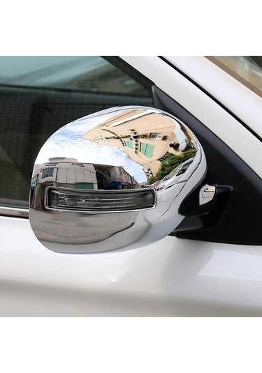 Pazly 2013-2019 Mitsubishi Outlander Abs Krom Ayna Kapakları - Yapışkanlı Gümüş