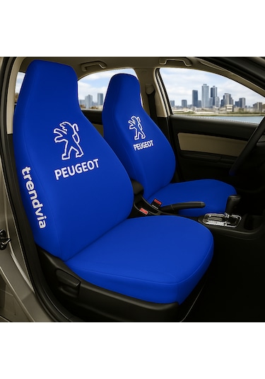 Peugeot Uyumlu Ön Arka Koltuk Kılıfı Penye Servis Kılıfı Oto Koruma Seti Mavi