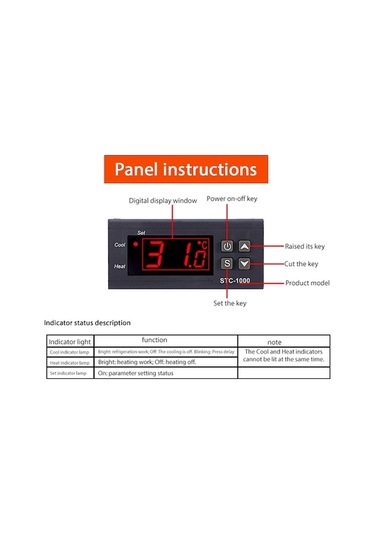 Pazly Stc-1000 Akıllı Dijital Termostat, Isıtma/soğutma Kontrolü, Alarmlı, Geniş Kullanım Alanı