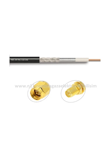 SMA erkek - RP SMA dişi 5 METRE LMR240/RWC240 Koaksiyel Kablo