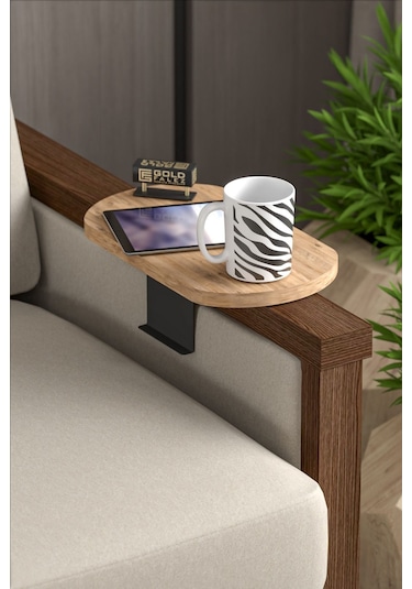 Zigon Sehpa Yan Sehpa Ayarlanabilir Tepsi Oval Dekoratif Modern Yatay Dikey Koltuk Sehpası Ceviz Atlantik Çam