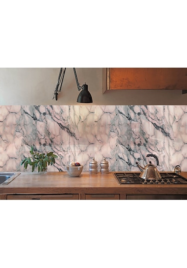 Tink Kendinden Yapışkanlı Pembe Mermer Desenli Pvc Panel 41x62 Cm