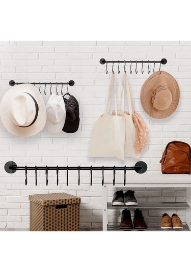 Kangvka Ev Kullanıma İdeal Çelik Çubuklu Duvar Asma Demiri - Sağlam, Çok Amaçlı 10 Adet/ Paket Çember Klipsli Tutucu