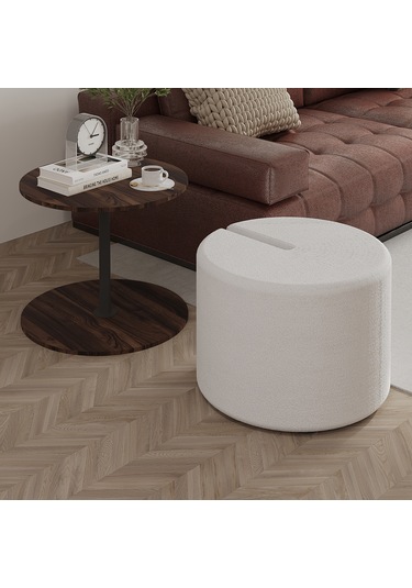 Vexana Puflu Yan Sehpa Saklanabilir Puflu Servis Sehpası Ceviz