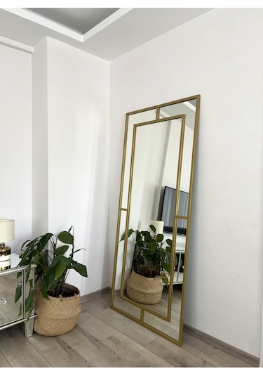 Effe Gold Metal Çerçeveli Yıldız 180x80 Cm Dekoratif Ayna