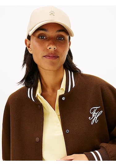 Tommy Hilfiger Th Elevated Chıc Cap Kadın Bej Şapka - Aw0aw17631